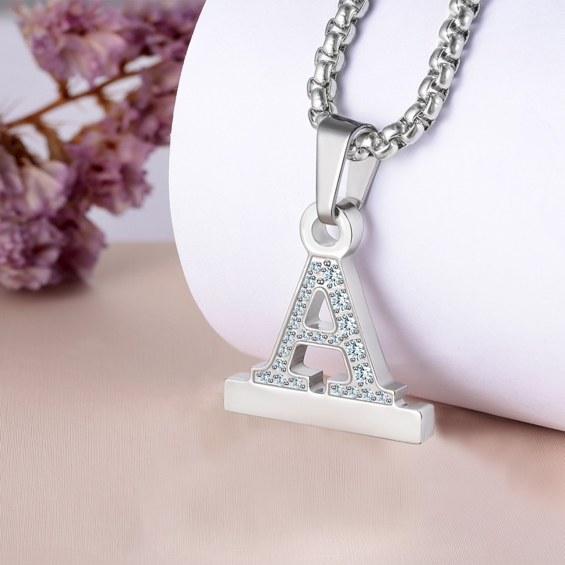 2 in 1 Alphabet Letter A-Z Necklace Pendant Connector for